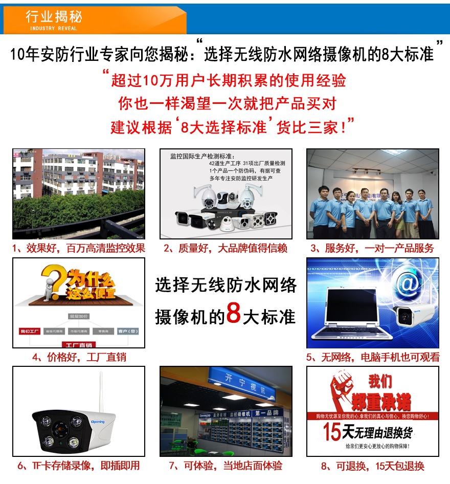 开宁无线防水网络摄像机的标准 开宁无线防水网络摄像机的标准
